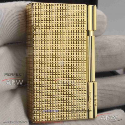 AAA Clone S.T. Dupont Ligne 2 Diamond Head Lighter On Sale - Yellow Gold Finish